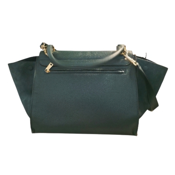 Celine Handbags - Celine Trapeze Medium Bag Green Calfskin Leather Gold Hardware Excellent w/ Tags